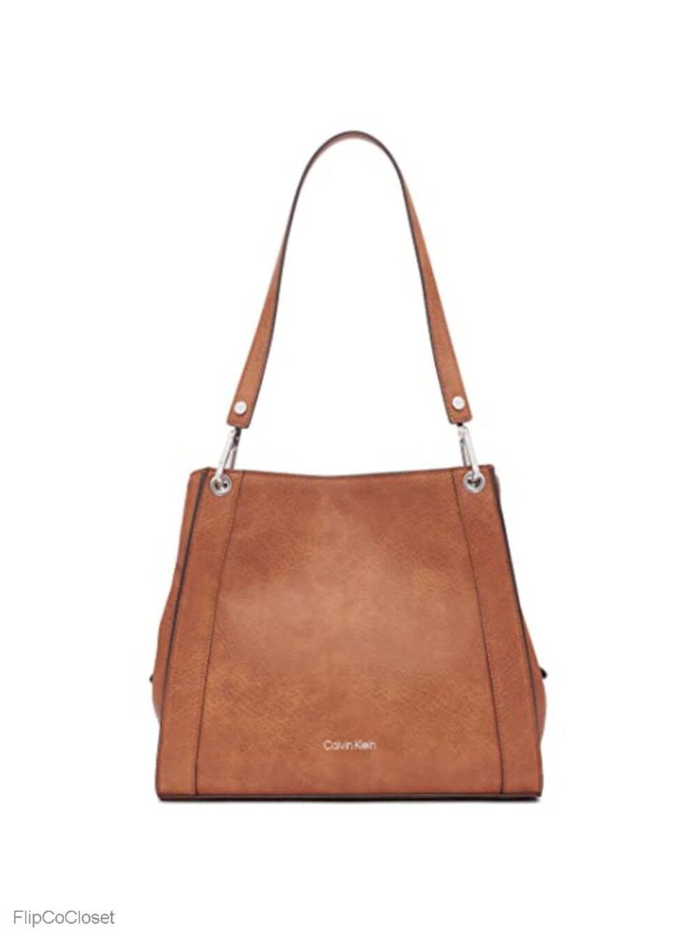 Vegan Leather Triple Compartment Shoulder Bag Hobo Purse